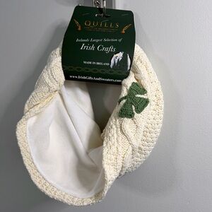 Patrick Francis Irish Quills Woollen Market Cream Knit Shamrock Snood/Scarf